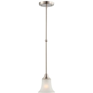 Nuvo Lighting-60/4148-Surrey-One Light Mini-Pendant-6 Inches Wide by 33 Inches High   Brushed Nickel Finish with Frosted Glass