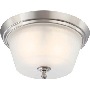Nuvo Lighting-60/4152-Surrey-Two Light Dome Flush Mount-13 Inches Wide by 7 Inches High   Brushed Nickel Finish with Frosted Glass
