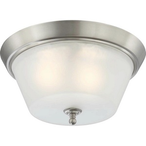 Nuvo Lighting-60/4153-Surrey - Three Light Dome Flush Mount   Brushed Nickel Finish with Frosted Glass