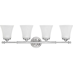 Nuvo Lighting-60/4264-Teller-Four Light Bath Vanity-28.5 Inches Wide by 9 Inches High   Polished Chrome Finish with Frosted Etched Glass