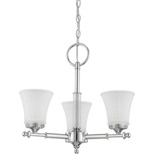 Nuvo Lighting-60/4266-Teller-Three Light Chandelier-20 Inches Wide by 18 Inches High   Polished Chrome Finish with Frosted Etched Glass