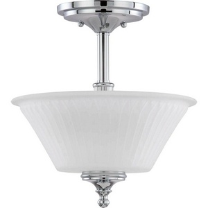 Nuvo Lighting-60/4268-Teller - Two Light Semi-Flush Mount   Polished Chrome Finish with Frosted Etched Glass