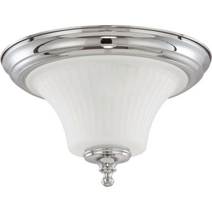 Nuvo Lighting-60/4271-Teller-Two Light Dome Flush Mount-13.25 Inches Wide by 8.25 Inches High   Polished Chrome Finish with Frosted Etched Glass