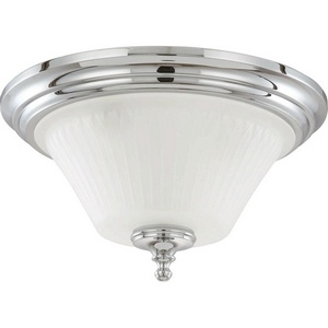 Nuvo Lighting-60/4272-Teller-Three Light Dome Flush Mount-15 Inches Wide by 8.5 Inches High   Polished Chrome Finish with Frosted Etched Glass