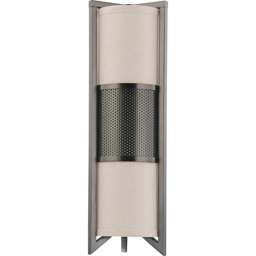 Nuvo Lighting-60/4439-Diesel-Three Light Vertical Wall Sconce-6 Inches Wide by 18 Inches High   Hazel Bronze Finish with Khaki Fabric Shade