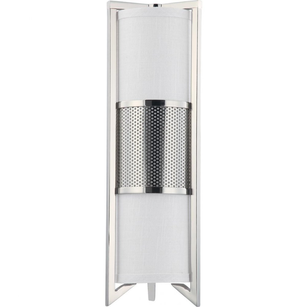 Nuvo Lighting-60/4449-Diesel-Three Light Vertical Wall Sconce-6 Inches Wide by 18 Inches High   Polished Nickel Finish with Slate Gray Fabric Shade