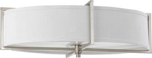 Nuvo Lighting-60/4469-Portia-Six Light Oval Flush Mount-16 Inches Wide by 7.75 Inches High   Brushed Nickel Finish with Slate Gray Fabric Shade