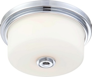 Nuvo Lighting-60/4591-Soho-Two Light Medium Flush Mount-13 Inches Wide by 6.125 Inches High   Polished Chrome Finish with Satin White Glass