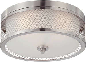 Nuvo Lighting-60/4691-Fusion-Three Light Dome Flush Mount-15 Inches Wide by 6.63 Inches High   Brushed Nickel Finish with Frosted Glass