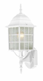 Nuvo Lighting-60/4901-Adams-Outdoor Wall-6.125 Inches Wide by 18.25 Inches High   Adams - 1 Light - 18 Outdoor Wall - White w/ Frosted Glass