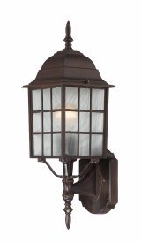 Nuvo Lighting-60/4902-Adams-Outdoor Wall-6.125 Inches Wide by 18.25 Inches High   Adams - 1 Light - 18 Outdoor Wall - Rustic Bronze w/ Frosted Glass