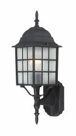 Nuvo Lighting-60/4903-Adams-Outdoor Wall-6.125 Inches Wide by 18.25 Inches High   Adams - 1 Light - 18 Outdoor Wall - Textured Black w/ Frosted Glass