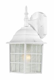 Nuvo Lighting-60/4904-Adams-Outdoor Wall-6.125 Inches Wide by 13.75 Inches High   Adams - 1 Light - 14 Outdoor Wall - White w/ Frosted Glass