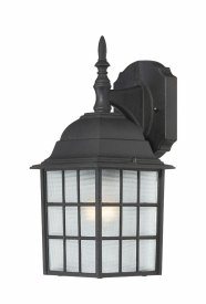 Nuvo Lighting-60/4906-Adams-Outdoor Wall-6.125 Inches Wide by 13.75 Inches High   Adams - 1 Light - 14 Outdoor Wall - Textured Black w/ Frosted Glass