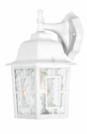 Nuvo Lighting-60/4921-Banyan-Outdoor Wall-6.125 Inches Wide by 12.25 Inches High   Banyan - 1 Light - 12 Outdoor Wall - White w/ Clear Water Glass