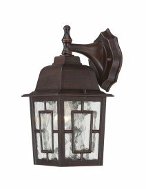 Nuvo Lighting-60/4922-Banyan-Outdoor Wall-6.125 Inches Wide by 12.25 Inches High   Banyan - 1 Light - 12 Outdoor Wall - Rustic Bronze w/ Clear Water Glass
