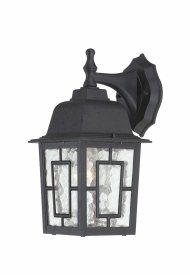 Nuvo Lighting-60/4923-Banyan-Outdoor Wall-6.125 Inches Wide by 12.25 Inches High   Banyan - 1 Light - 12 Outdoor Wall - Textured Black w/ Clear Water Glass