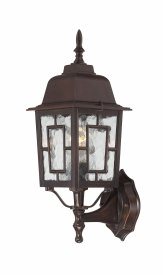 Nuvo Lighting-60/4925-Banyan-Outdoor Wall-6.125 Inches Wide by 17 Inches High   Banyan - 1 Light - 17 Outdoor Wall - Rustic Bronze w/ Clear Water Glass
