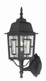 Nuvo Lighting-60/4926-Banyan-Outdoor Wall-6.125 Inches Wide by 17 Inches High   Banyan - 1 Light - 17 Outdoor Wall - Textured Black w/ Clear Water Glass