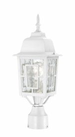Nuvo Lighting-60/4927-Banyan-Outdoor Wall-6.125 Inches Wide by 17.25 Inches High   Banyan - 1 Light - 17 Outdoor Wall - White w/ Clear Water Glass