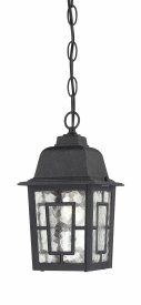 Nuvo Lighting-60/4933-Banyan-Outdoor Wall-6.125 Inches Wide by 10.75 Inches High   Banyan - 1 Light - 11 Outdoor Wall - Textured Black w/ Clear Water Glass