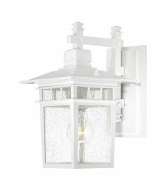 Nuvo Lighting-60/4951-Cove Neck-Outdoor Wall Lantern-7 Inches Wide by 11.75 Inches High   White Finish with Clear Seeded Glass