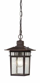 Nuvo Lighting-60/4955-Cove Neck-Outdoor Hanging-7 Inches Wide by 12 Inches High   Cove Neck - 1 Light - 12 Outdoor Hanging - Rustic Bronze w/ Clear Seeded Glass