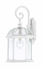 Nuvo Lighting-60/4961-Boxwood-Outdoor Wall-8 Inches Wide by 15.75 Inches High   Boxwood - 1 Light - 15 Outdoor Wall - White w/ Clear Beveled Glass