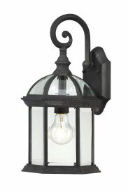 Nuvo Lighting-60/4963-Boxwood-Outdoor Wall-8 Inches Wide by 15.75 Inches High   Boxwood - 1 Light - 15 Outdoor Wall - Textured Black w/ Clear Beveled Glass