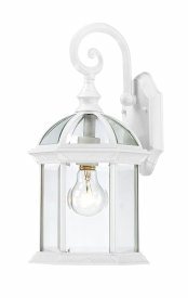 Nuvo Lighting-60/4964-Boxwood-Outdoor Wall-9.875 Inches Wide by 19 Inches High   Boxwood - 1 Light - 19 Outdoor Wall - White w/ Clear Beveled Glass