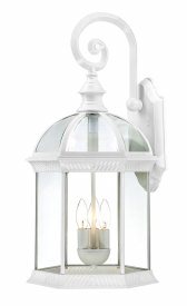 Nuvo Lighting-60/4967-Boxwood-Outdoor Wall-13 Inches Wide by 26.25 Inches High   Boxwood - 3 Light 26 Outdoor Wall - White w/ Clear Beveled Glass