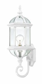 Nuvo Lighting-60/4971-Boxwood-Outdoor Wall-8 Inches Wide by 22 Inches High   Boxwood - 1 Light 22 Outdoor Wall - White w/ Clear Beveled Glass