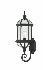 Nuvo Lighting-60/4973-Boxwood-Outdoor Wall-8 Inches Wide by 22 Inches High   Boxwood - 1 Light 22 Outdoor Wall - Textured Black w/ Clear Beveled Glass