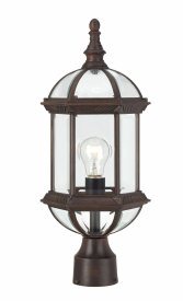 Nuvo Lighting-60/4975-Boxwood-Outdoor Wall-8 Inches Wide by 19.25 Inches High   Boxwood - 1 Light - 19 Outdoor Wall - Rustic Bronze w/ Clear Beveled Glass