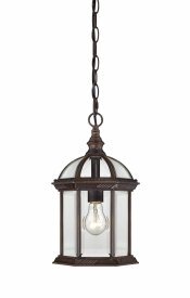 Nuvo Lighting-60/4978-Boxwood-Outdoor Wall-8 Inches Wide by 13.75 Inches High   Boxwood - 1 Light - 14 Outdoor Wall - Rustic Bronze w/ Clear Beveled Glass