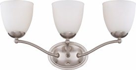 Nuvo Lighting-60/5033-Patton-3 Light Vanity Fixture-21 Inches Wide by 10 Inches High   Patton - 3 Light Vanity Fixture - Brushed Nickel w/ Frosted Glass
