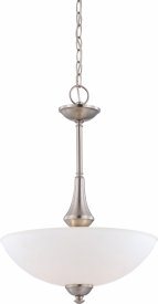 Nuvo Lighting-60/5038-Patton-3 Light Pendant-16 Inches Wide by 21 Inches High   Patton - 3 Light Pendant - Brushed Nickel w/ Frosted Glass