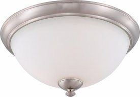 Nuvo Lighting-60/5041-Patton-3 Light Flush Fixture-15.75 Inches Wide by 7.75 Inches High   Patton - 3 Light Flush Fixture - Brushed Nickel w/ Frosted Glass