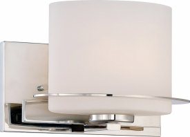 Nuvo Lighting-60/5101-Loren-1 Light Vanity Fixture-9.25 Inches Wide by 6.25 Inches High   Loren - 1 Light Vanity Fixture - Polished Nickel w/ Etched Opal Glass