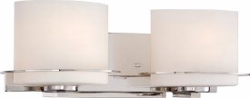 Nuvo Lighting-60/5102-Loren-2 Light Vanity Fixture-18.75 Inches Wide by 6.25 Inches High   Loren - 2 Light Vanity Fixture - Polished Nickel w/ Etched Opal Glass