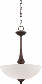 Nuvo Lighting-60/5138-Patton-3 Light Pendant-16 Inches Wide by 21 Inches High   Patton - 3 Light Pendant - Prairie Bronze w/ Frosted Glass