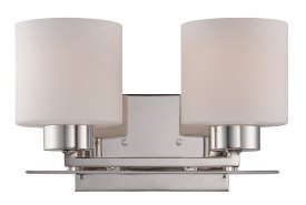 Nuvo Lighting-60/5202-Parallel-Two Light-Vanity-13 Inches Wide by 7.75 Inches High   Polished Nickel Finish with Etched Opal Glass