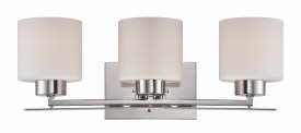 Nuvo Lighting-60/5203-Parallel-Three Light-Vanity-21 Inches Wide by 7.75 Inches High   Polished Nickel Finish with Etched Opal Glass