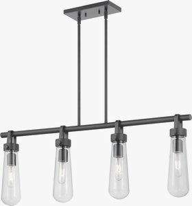 Nuvo Lighting-60/5365-Beaker-Four Light Pendant-36 Inches Wide by 52 Inches High   Aged Bronze Finish with Clear Glass