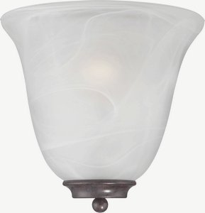 Nuvo Lighting-60/5374-Empire-One Light Wall Sconce-10 Inches Wide by 9.63 Inches High   Old Bronze Finish with Alabaster Glass