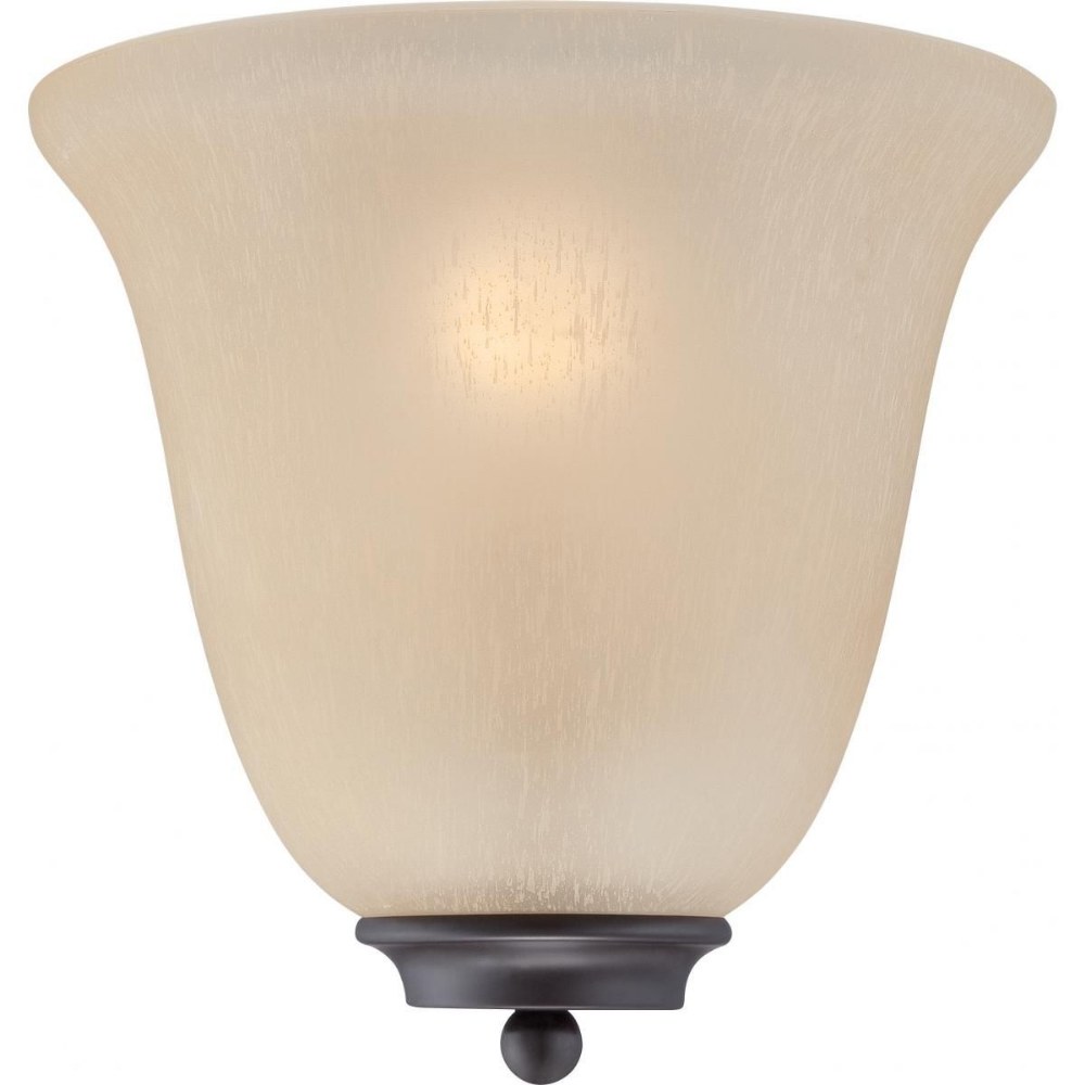 Nuvo Lighting-60/5383-Empire-One Light Wall Sconce-10 Inches Wide by 9.63 Inches High   Mohogany Bronze Finish with Champagne Linen Glass