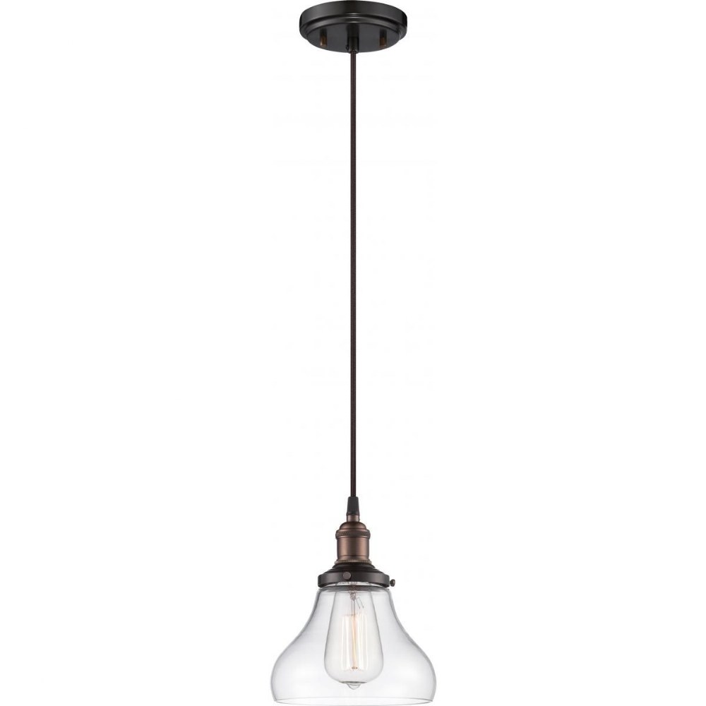 Nuvo Lighting-60/5503-Vintage-One Light Pendant-7 Inches Wide by 8.63 Inches High   Rustic Bronze Finish with Clear Glass