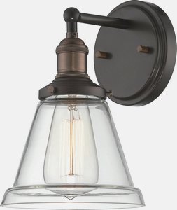 Nuvo Lighting-60/5512-Vintage-One Light Wall Sconce-6.5 Inches Wide by 9.75 Inches High   Rustic Bronze Finish with Clear Glass