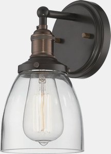 Nuvo Lighting-60/5514-Vintage-One Light Wall Sconce-5.13 Inches Wide by 9.75 Inches High   Rustic Bronze Finish with Clear Glass