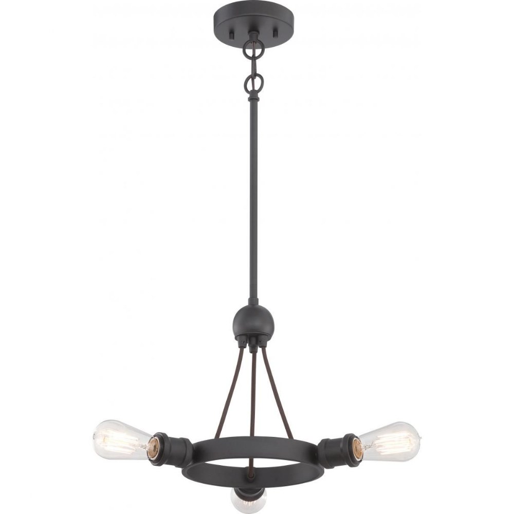 Nuvo Lighting-60/5723-Paxton-Three Light Semi-Flush Mount-21.75 Inches Wide by 11.75 Inches High Aged Bronze  Aged Bronze Finish